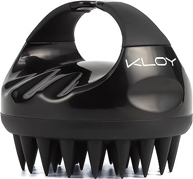 Kloy Hair Scalp Massager Shampoo Brush With Soft Silicone Bristles- Black